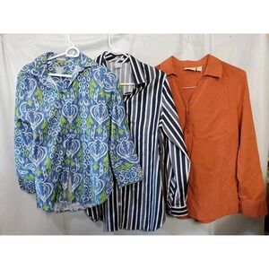 Chico's 0 Career Women's Button Down Lot Of 3 Shirts EUC